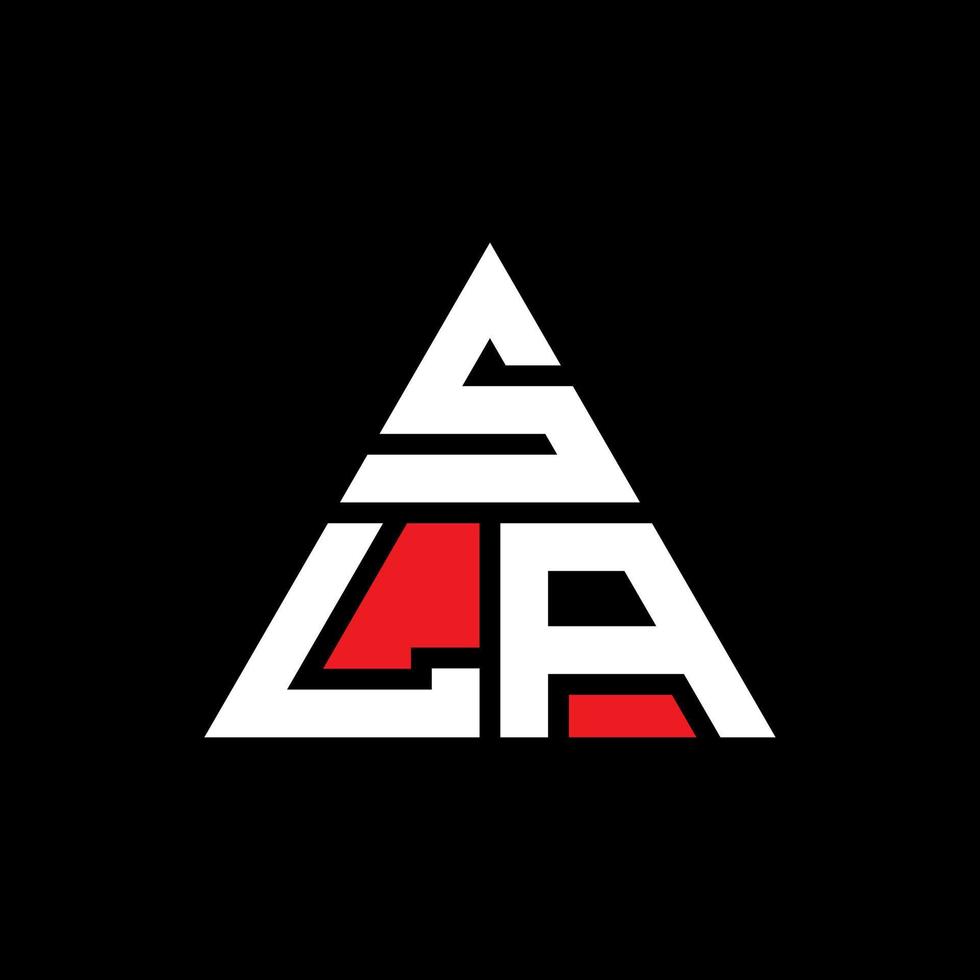 sla-Dreieck-Buchstaben-Logo-Design mit Dreiecksform. Sla-Dreieck-Logo-Design-Monogramm. Sla-Dreieck-Vektor-Logo-Vorlage mit roter Farbe. sla dreieckiges Logo einfaches, elegantes und luxuriöses Logo. vektor