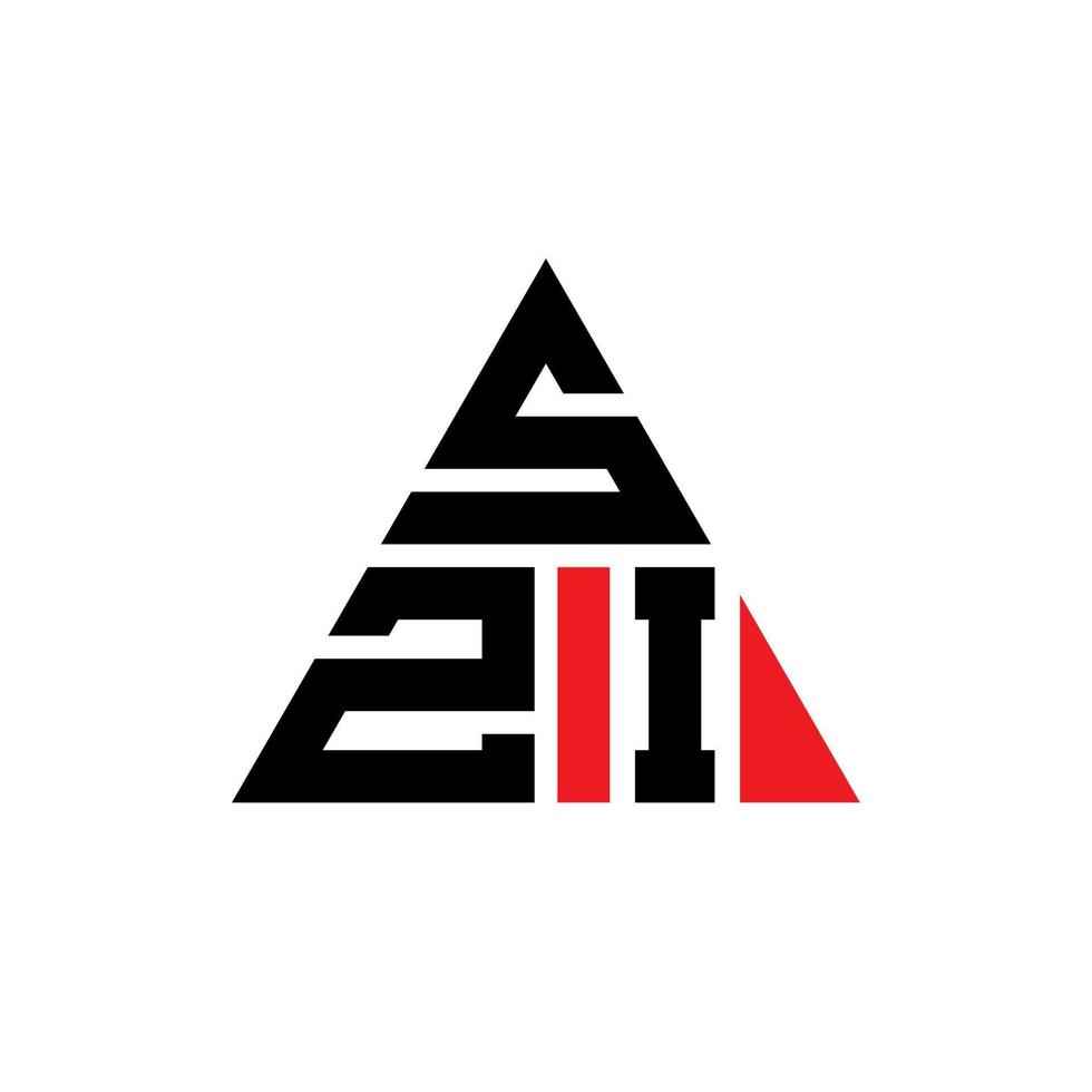 szi triangel bokstavslogotypdesign med triangelform. szi triangel logotyp design monogram. szi triangel vektor logotyp mall med röd färg. szi triangulär logotyp enkel, elegant och lyxig logotyp.