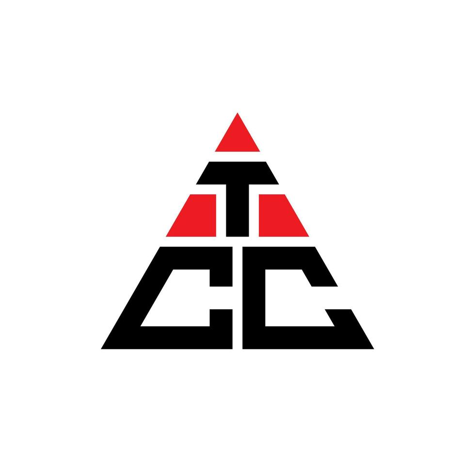 tcc-Dreieck-Buchstaben-Logo-Design mit Dreiecksform. Tcc-Dreieck-Logo-Design-Monogramm. tcc-Dreieck-Vektor-Logo-Vorlage mit roter Farbe. tcc dreieckiges Logo einfaches, elegantes und luxuriöses Logo. vektor