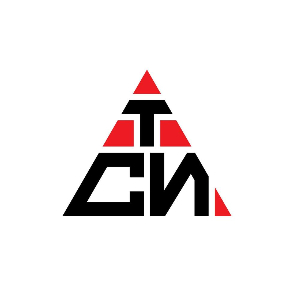 tcn-Dreieck-Buchstaben-Logo-Design mit Dreiecksform. tcn-Dreieck-Logo-Design-Monogramm. TCN-Dreieck-Vektor-Logo-Vorlage mit roter Farbe. tcn dreieckiges Logo einfaches, elegantes und luxuriöses Logo. vektor