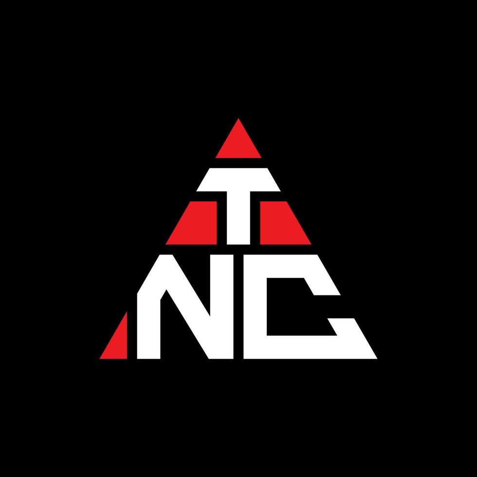 tnc-Dreieck-Buchstaben-Logo-Design mit Dreiecksform. tnc-Dreieck-Logo-Design-Monogramm. tnc-Dreieck-Vektor-Logo-Vorlage mit roter Farbe. tnc dreieckiges Logo einfaches, elegantes und luxuriöses Logo. vektor
