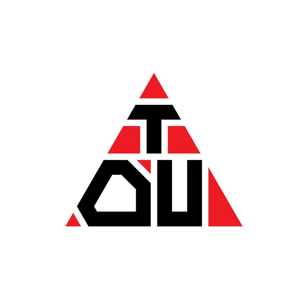 tou triangel bokstavslogotypdesign med triangelform. tou triangel logotyp design monogram. tou triangel vektor logotyp mall med röd färg. tou trekantiga logotyp enkel, elegant och lyxig logotyp.