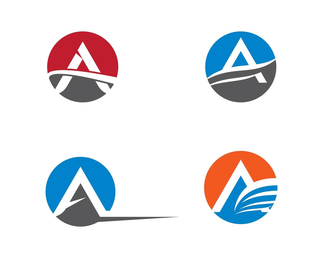 modern ein Brief Logo Set vektor