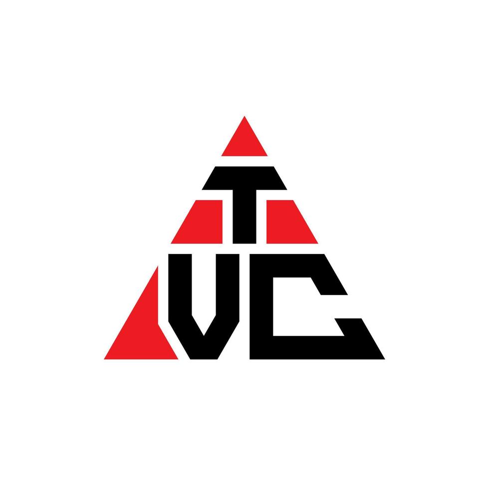 tvc triangel bokstavslogotypdesign med triangelform. tvc triangel logotyp design monogram. tvc triangel vektor logotyp mall med röd färg. tvc triangulär logotyp enkel, elegant och lyxig logotyp.