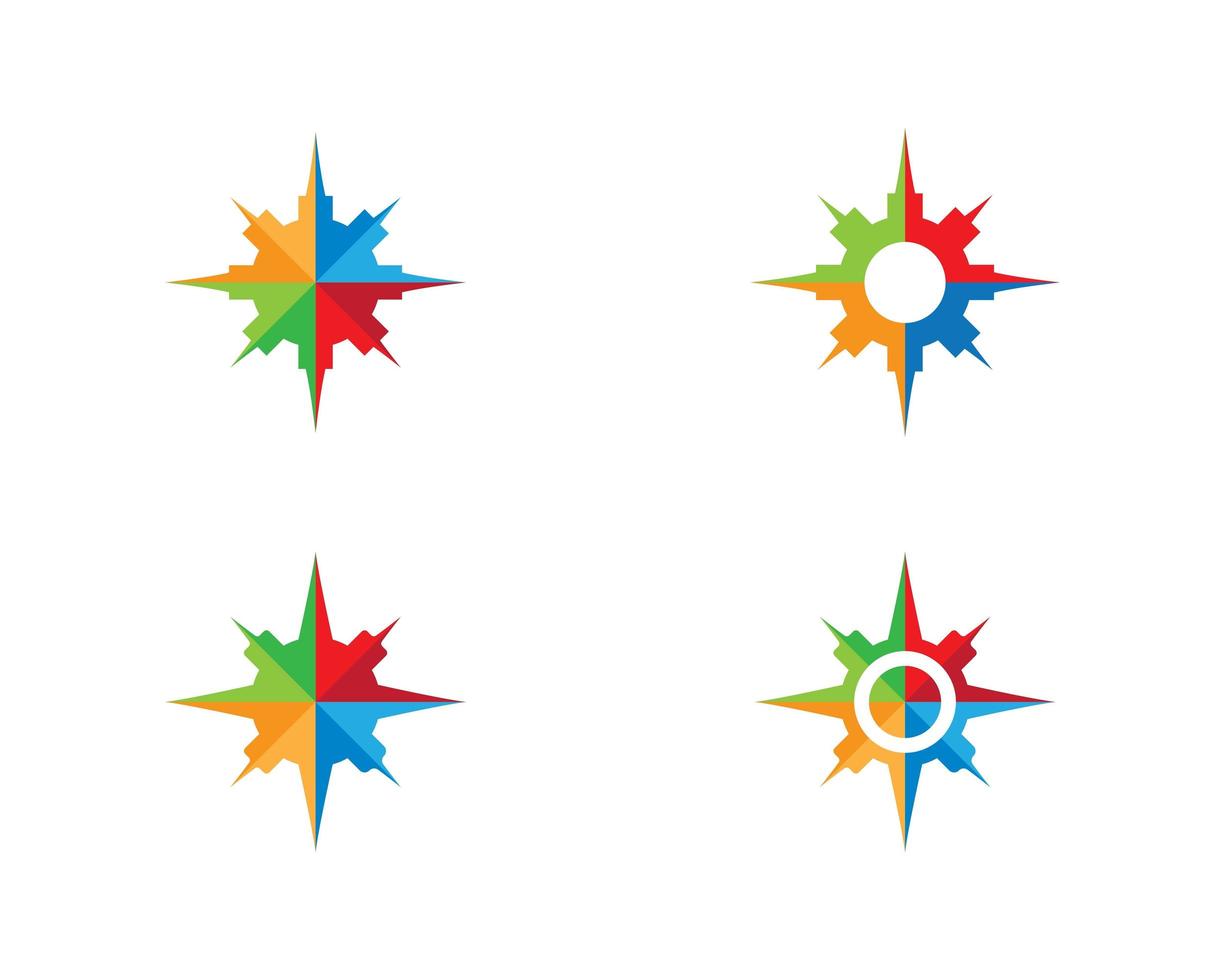 Kompass-Logo-Icon-Set vektor