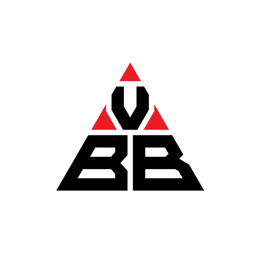 vbb triangel bokstavslogotypdesign med triangelform. vbb triangel logotyp design monogram. vbb triangel vektor logotyp mall med röd färg. vbb triangulär logotyp enkel, elegant och lyxig logotyp.