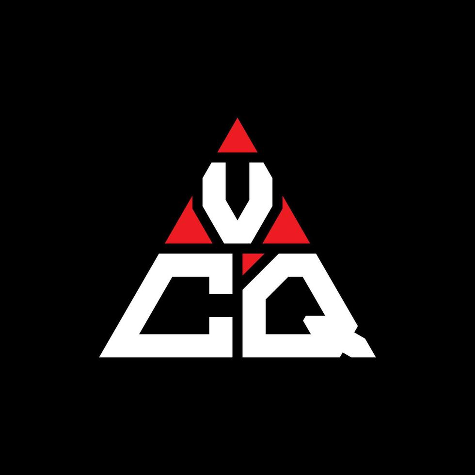 vcq triangel bokstavslogotypdesign med triangelform. vcq triangel logotyp design monogram. vcq triangel vektor logotyp mall med röd färg. vcq triangulär logotyp enkel, elegant och lyxig logotyp.
