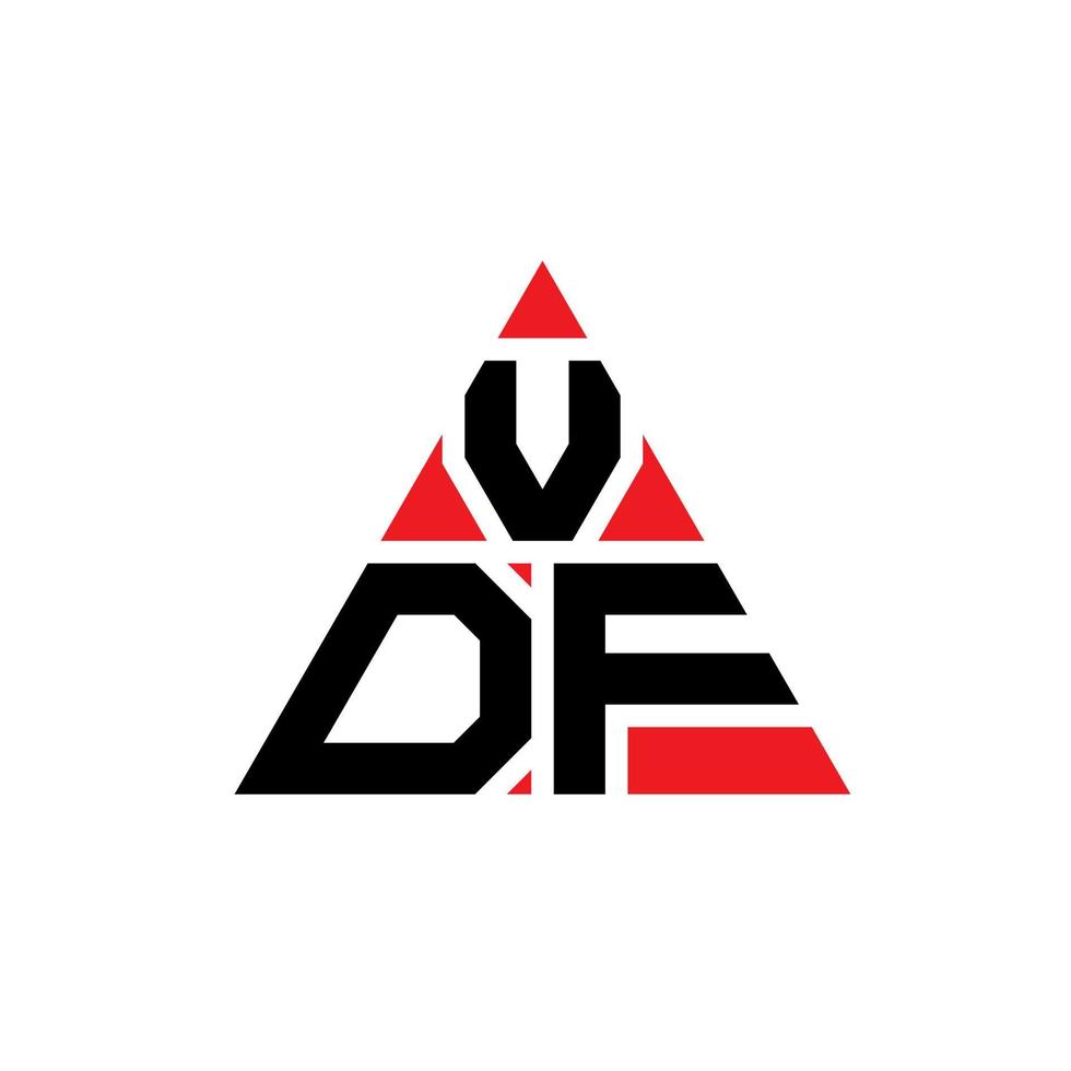 vdf-Dreieck-Buchstaben-Logo-Design mit Dreiecksform. VDF-Dreieck-Logo-Design-Monogramm. VDF-Dreieck-Vektor-Logo-Vorlage mit roter Farbe. vdf dreieckiges Logo einfaches, elegantes und luxuriöses Logo. vektor