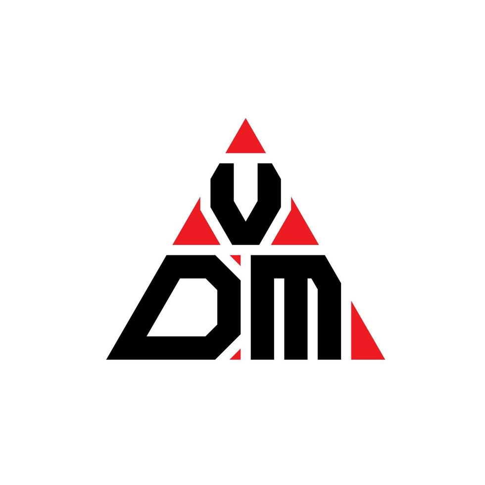 vdm-Dreieck-Buchstaben-Logo-Design mit Dreiecksform. vdm-Dreieck-Logo-Design-Monogramm. vdm-Dreieck-Vektor-Logo-Vorlage mit roter Farbe. vdm dreieckiges Logo einfaches, elegantes und luxuriöses Logo. vektor