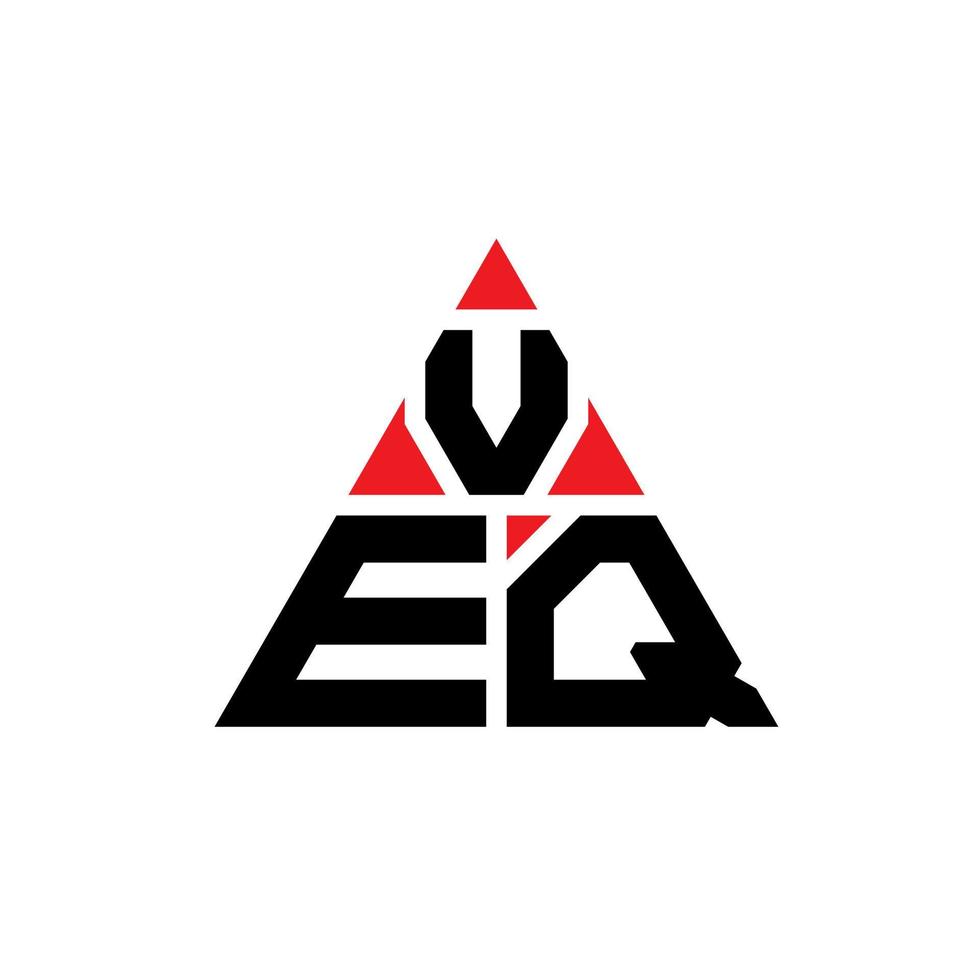 veq triangel bokstavslogotypdesign med triangelform. veq triangel logotyp design monogram. veq triangel vektor logotyp mall med röd färg. veq triangulär logotyp enkel, elegant och lyxig logotyp.