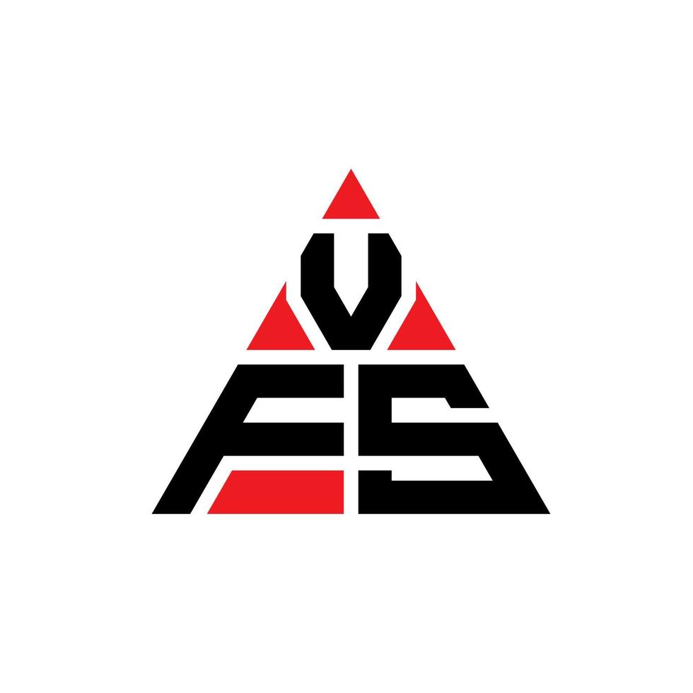 vfs-Dreieck-Buchstaben-Logo-Design mit Dreiecksform. vfs-Dreieck-Logo-Design-Monogramm. vfs-Dreieck-Vektor-Logo-Vorlage mit roter Farbe. vfs dreieckiges Logo einfaches, elegantes und luxuriöses Logo. vektor