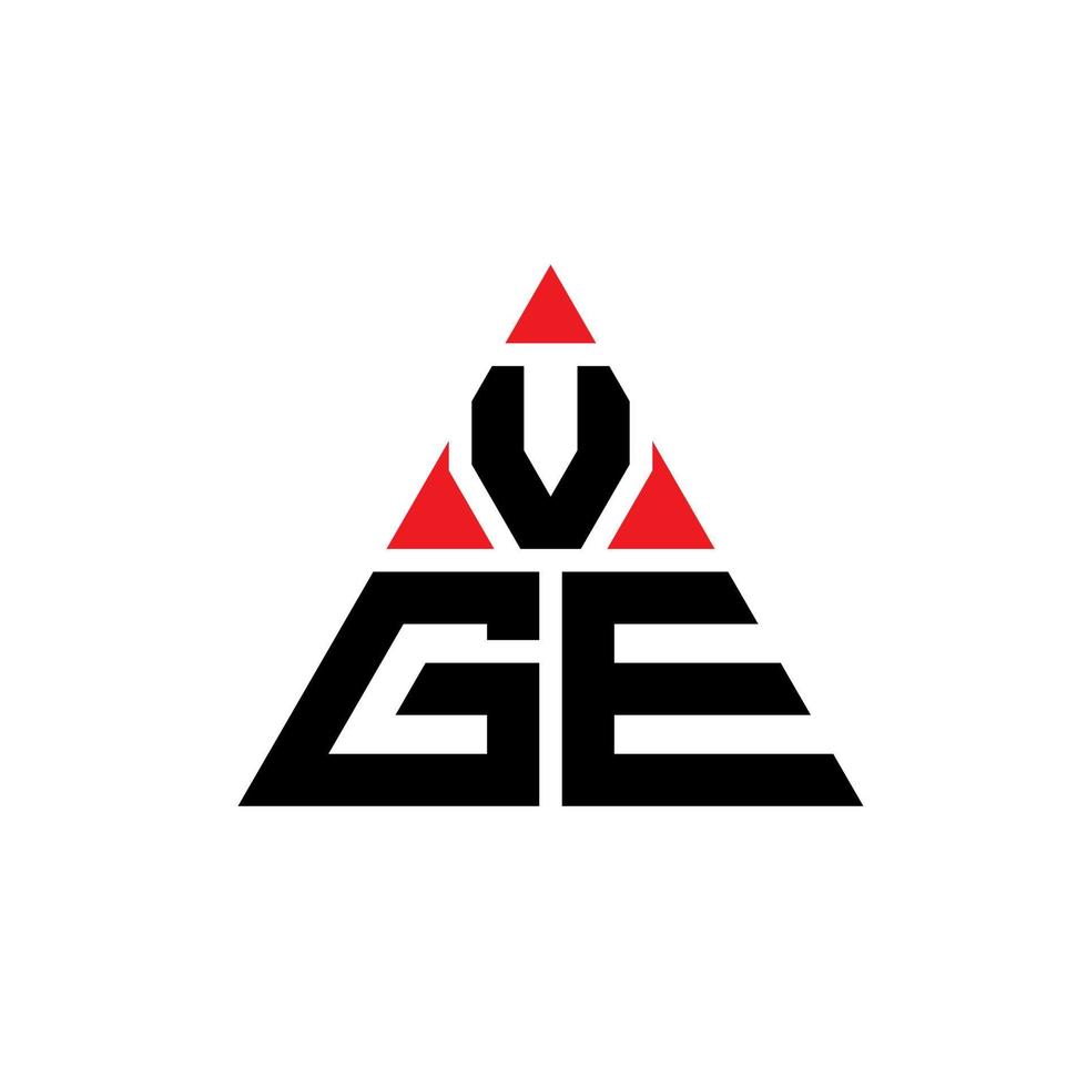 VGE-Dreieck-Buchstaben-Logo-Design mit Dreiecksform. VGE-Dreieck-Logo-Design-Monogramm. VGE-Dreieck-Vektor-Logo-Vorlage mit roter Farbe. vge dreieckiges Logo einfaches, elegantes und luxuriöses Logo. vektor