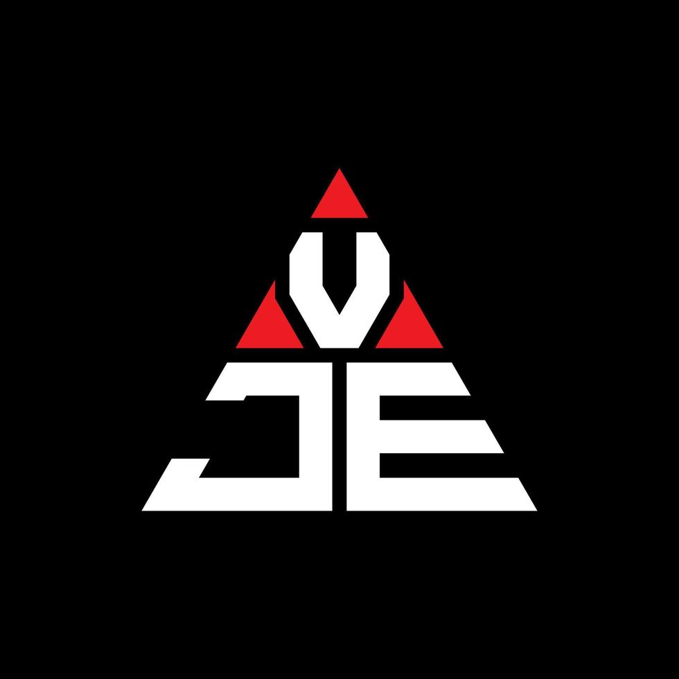 vje Dreiecksbuchstaben-Logo-Design mit Dreiecksform. Vje-Dreieck-Logo-Design-Monogramm. Vje-Dreieck-Vektor-Logo-Vorlage mit roter Farbe. vje dreieckiges Logo einfaches, elegantes und luxuriöses Logo. vektor