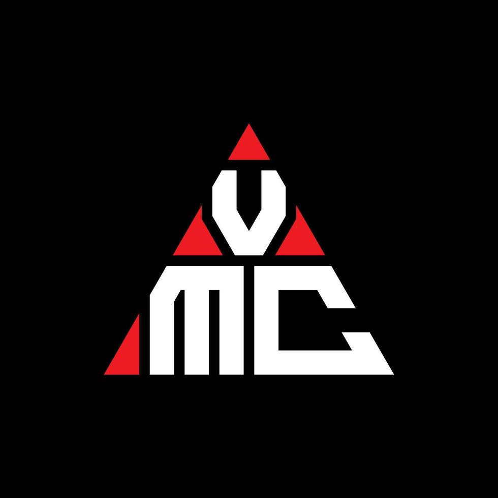 vmc-Dreieck-Buchstaben-Logo-Design mit Dreiecksform. VMC-Dreieck-Logo-Design-Monogramm. VMC-Dreieck-Vektor-Logo-Vorlage mit roter Farbe. vmc dreieckiges Logo einfaches, elegantes und luxuriöses Logo. vektor