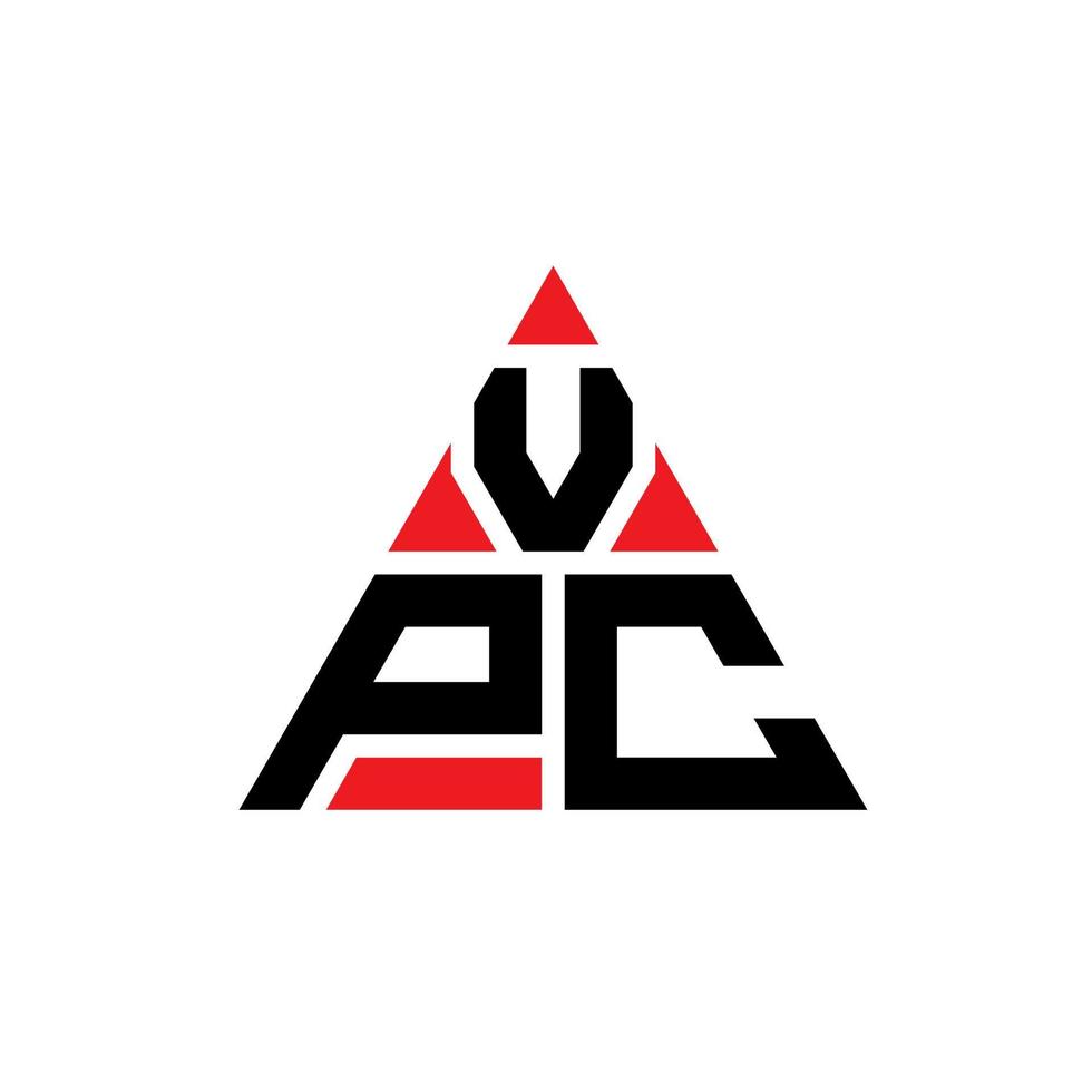 vpc-Dreieck-Buchstaben-Logo-Design mit Dreiecksform. vpc-Dreieck-Logo-Design-Monogramm. vpc-Dreieck-Vektor-Logo-Vorlage mit roter Farbe. vpc dreieckiges Logo einfaches, elegantes und luxuriöses Logo. vektor