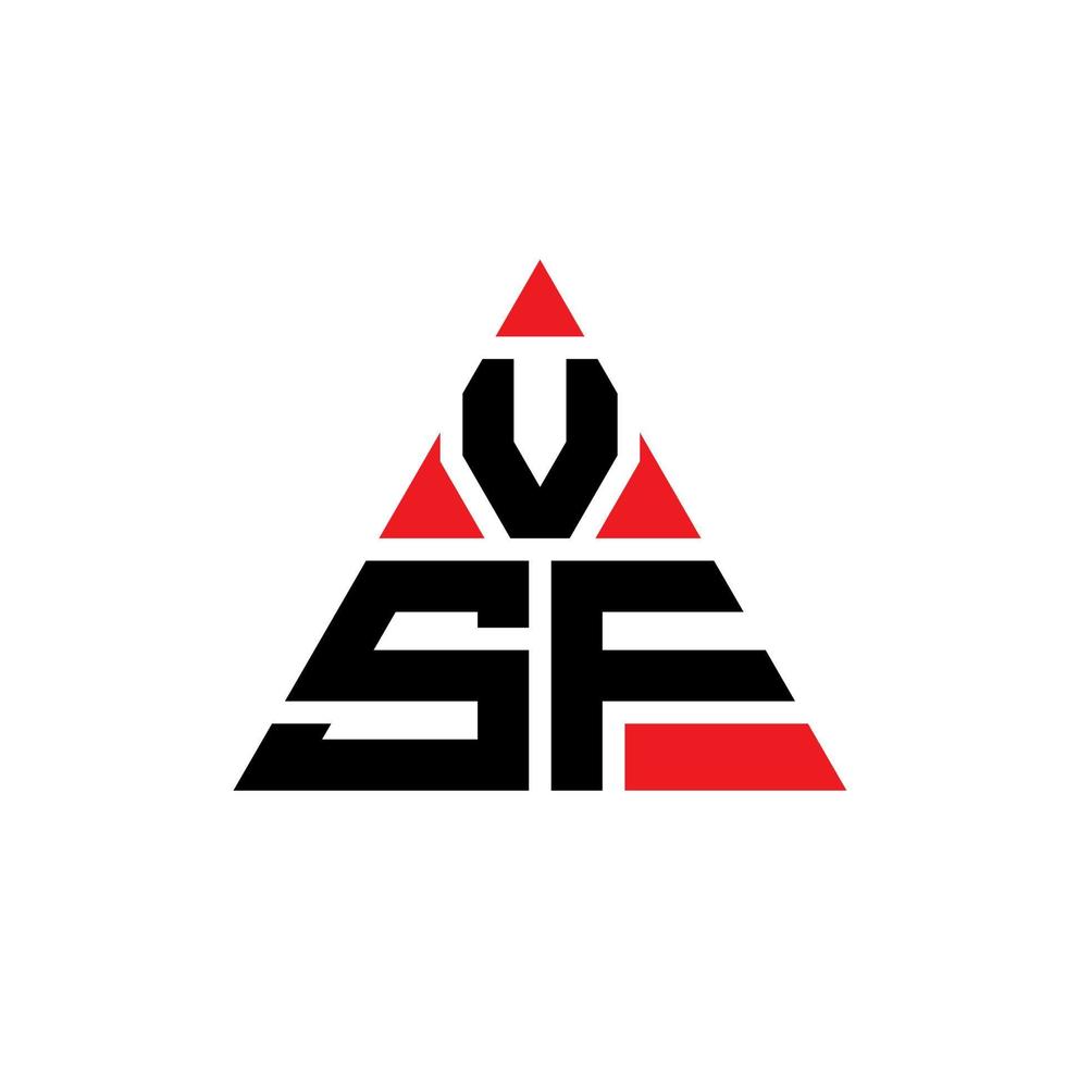 vsf Dreiecksbuchstaben-Logo-Design mit Dreiecksform. vsf-Dreieck-Logo-Design-Monogramm. vsf-Dreieck-Vektor-Logo-Vorlage mit roter Farbe. vsf dreieckiges Logo einfaches, elegantes und luxuriöses Logo. vektor