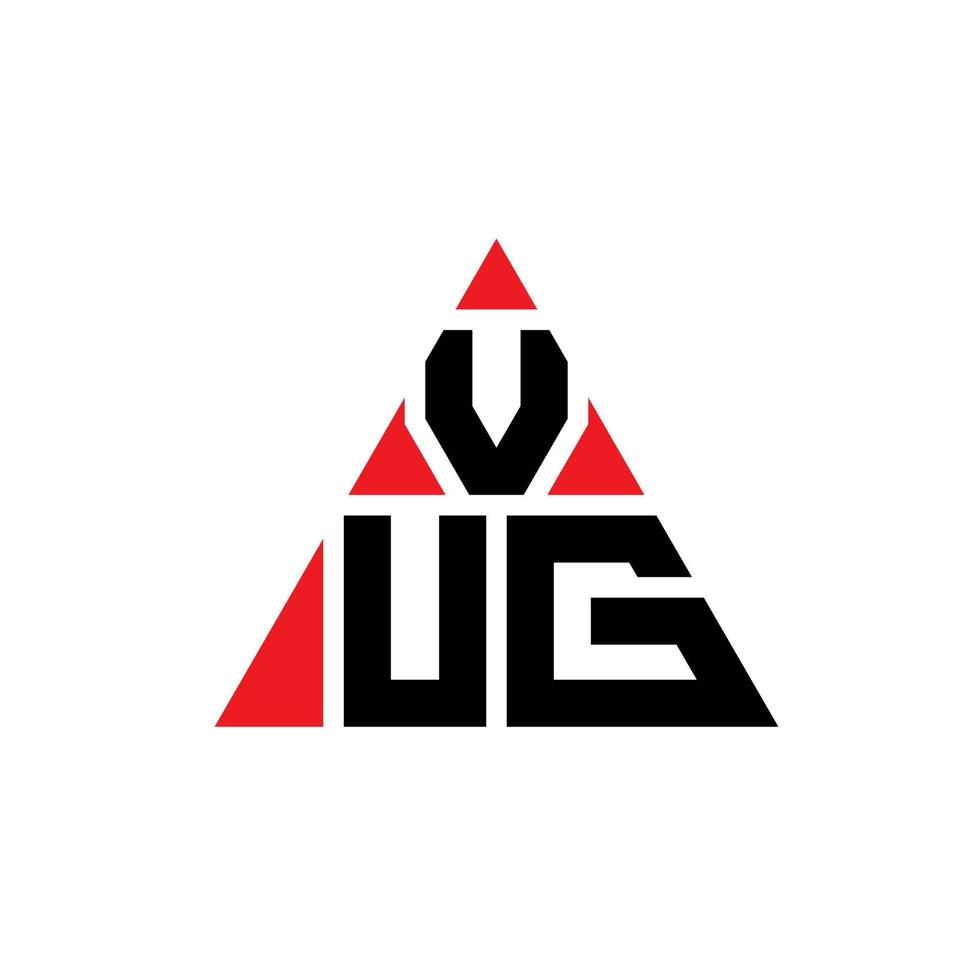 Vug-Dreieck-Buchstaben-Logo-Design mit Dreiecksform. Vug-Dreieck-Logo-Design-Monogramm. Vug-Dreieck-Vektor-Logo-Vorlage mit roter Farbe. Vug dreieckiges Logo einfaches, elegantes und luxuriöses Logo. vektor
