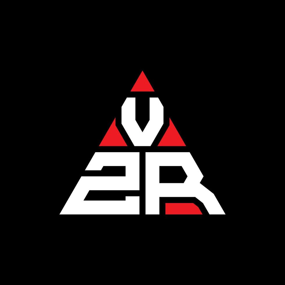vzr-Dreieck-Buchstaben-Logo-Design mit Dreiecksform. VZR-Dreieck-Logo-Design-Monogramm. vzr-Dreieck-Vektor-Logo-Vorlage mit roter Farbe. vzr dreieckiges Logo einfaches, elegantes und luxuriöses Logo. vektor