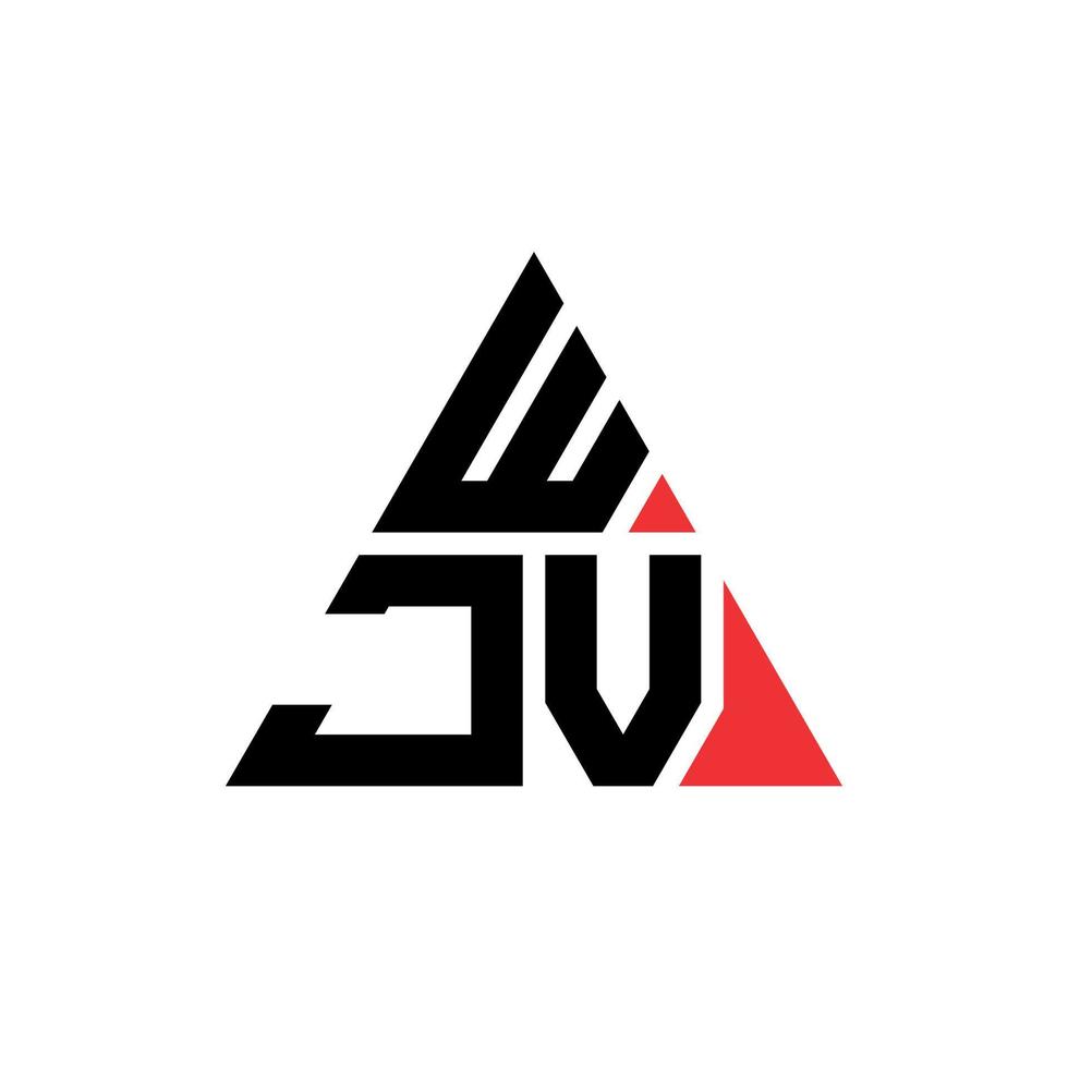 wjv triangel bokstavslogotypdesign med triangelform. wjv triangel logotyp design monogram. wjv triangel vektor logotyp mall med röd färg. wjv triangulär logotyp enkel, elegant och lyxig logotyp.