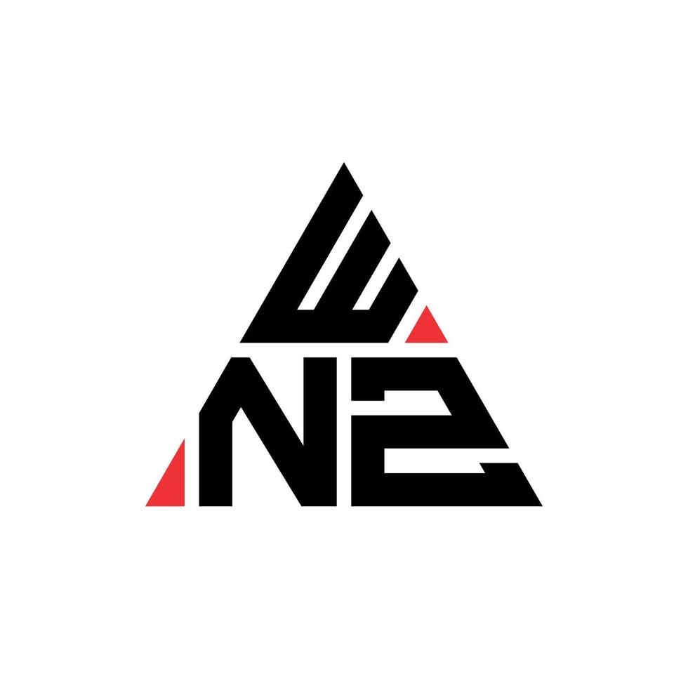 wnz triangel bokstavslogotypdesign med triangelform. wnz triangel logotyp design monogram. wnz triangel vektor logotyp mall med röd färg. wnz triangulär logotyp enkel, elegant och lyxig logotyp.