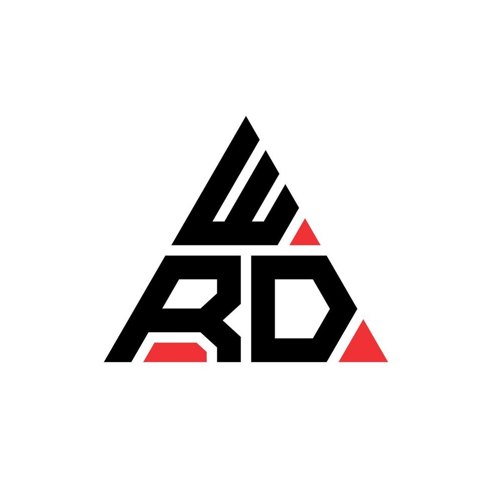 Wrd-Dreieck-Buchstaben-Logo-Design mit Dreiecksform. Wrd-Dreieck-Logo-Design-Monogramm. WRD-Dreieck-Vektor-Logo-Vorlage mit roter Farbe. wrd dreieckiges logo einfaches, elegantes und luxuriöses logo. vektor