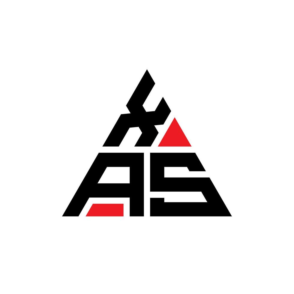 Xas-Dreieck-Buchstaben-Logo-Design mit Dreiecksform. Xas-Dreieck-Logo-Design-Monogramm. Xas-Dreieck-Vektor-Logo-Vorlage mit roter Farbe. xas dreieckiges Logo einfaches, elegantes und luxuriöses Logo. vektor