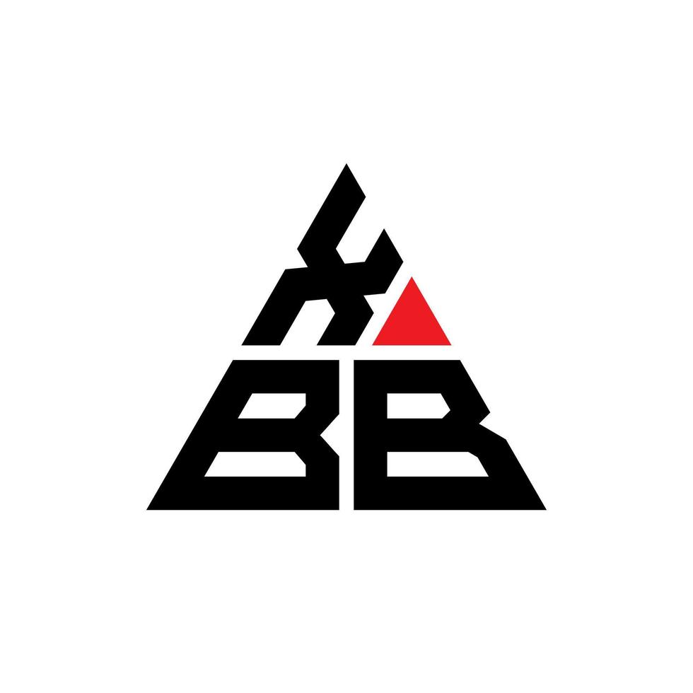 xbb triangel bokstavslogotypdesign med triangelform. xbb triangel logotyp design monogram. xbb triangel vektor logotyp mall med röd färg. xbb triangulär logotyp enkel, elegant och lyxig logotyp.