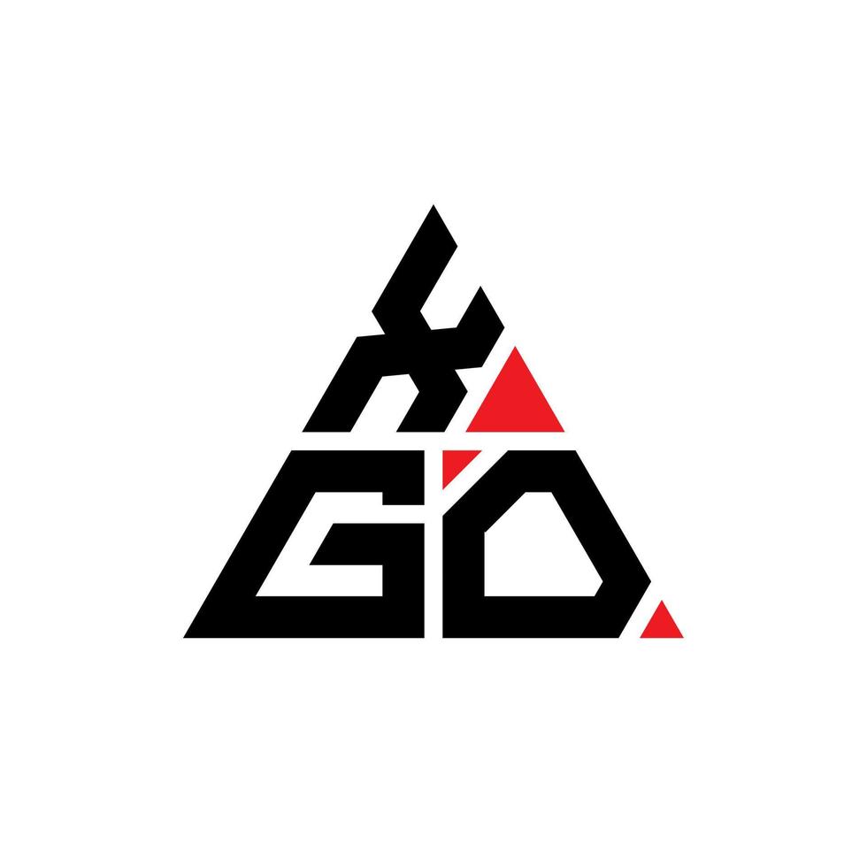 Xgo-Dreieck-Buchstaben-Logo-Design mit Dreiecksform. Xgo-Dreieck-Logo-Design-Monogramm. Xgo-Dreieck-Vektor-Logo-Vorlage mit roter Farbe. xgo dreieckiges Logo einfaches, elegantes und luxuriöses Logo. vektor