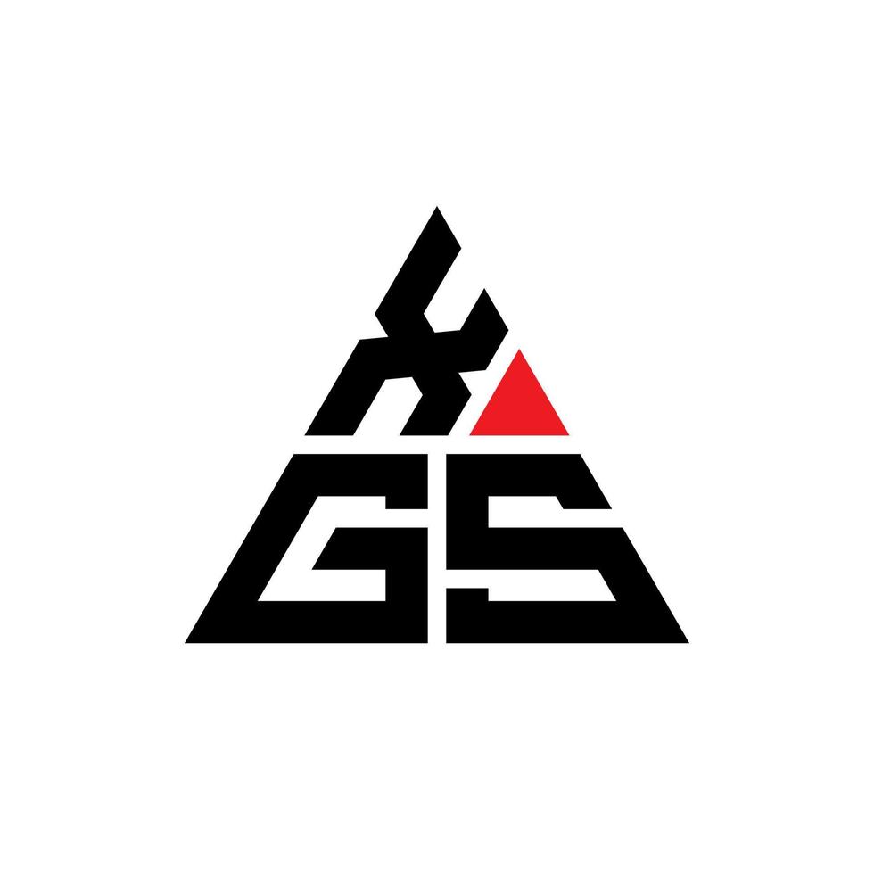 xgs triangel bokstavslogotypdesign med triangelform. xgs triangel logotyp design monogram. xgs triangel vektor logotyp mall med röd färg. xgs triangulär logotyp enkel, elegant och lyxig logotyp.