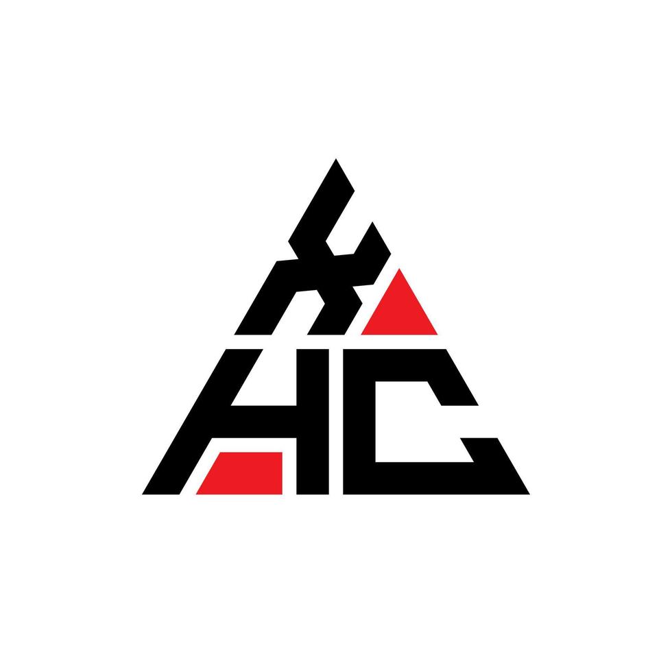 xhc triangel bokstavslogotypdesign med triangelform. xhc triangel logotyp design monogram. xhc triangel vektor logotyp mall med röd färg. xhc triangulär logotyp enkel, elegant och lyxig logotyp.