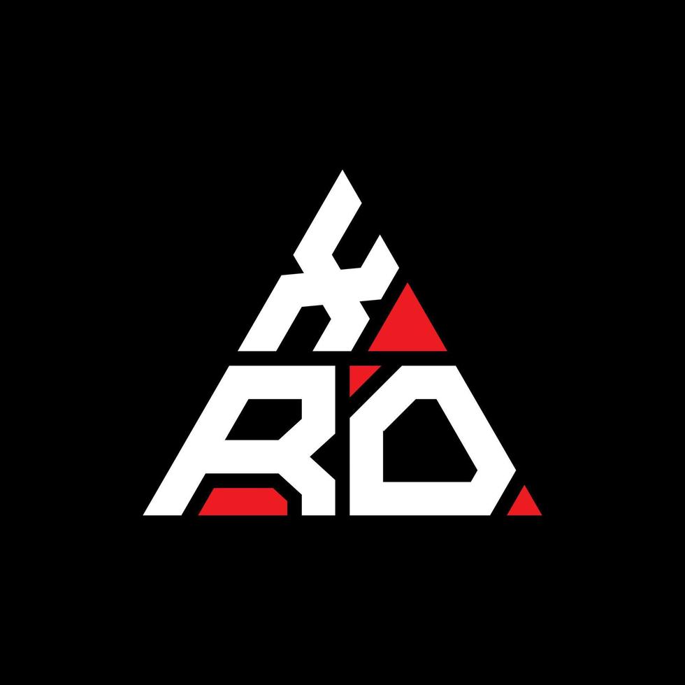 xro triangel bokstavslogotyp design med triangelform. xro triangel logotyp design monogram. xro triangel vektor logotyp mall med röd färg. xro triangulär logotyp enkel, elegant och lyxig logotyp.