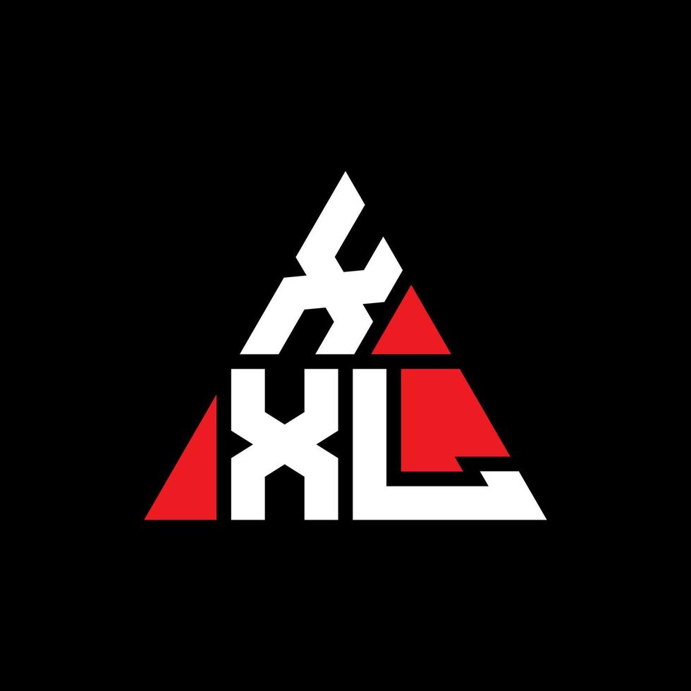 XXL-Dreieck-Buchstaben-Logo-Design mit Dreiecksform. XXL-Dreieck-Logo-Design-Monogramm. XXL-Dreieck-Vektor-Logo-Vorlage mit roter Farbe. xxl dreieckiges Logo einfaches, elegantes und luxuriöses Logo. vektor