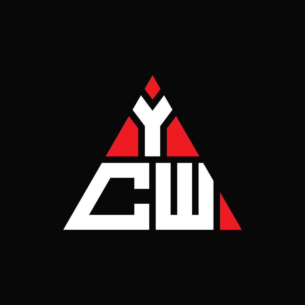 Ycw-Dreieck-Buchstaben-Logo-Design mit Dreiecksform. YCW-Dreieck-Logo-Design-Monogramm. Ycw-Dreieck-Vektor-Logo-Vorlage mit roter Farbe. ycw dreieckiges Logo einfaches, elegantes und luxuriöses Logo. vektor