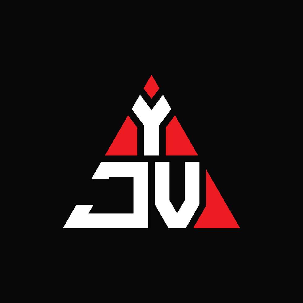 YJV-Dreieck-Buchstaben-Logo-Design mit Dreiecksform. YJV-Dreieck-Logo-Design-Monogramm. YJV-Dreieck-Vektor-Logo-Vorlage mit roter Farbe. yjv dreieckiges Logo einfaches, elegantes und luxuriöses Logo. vektor