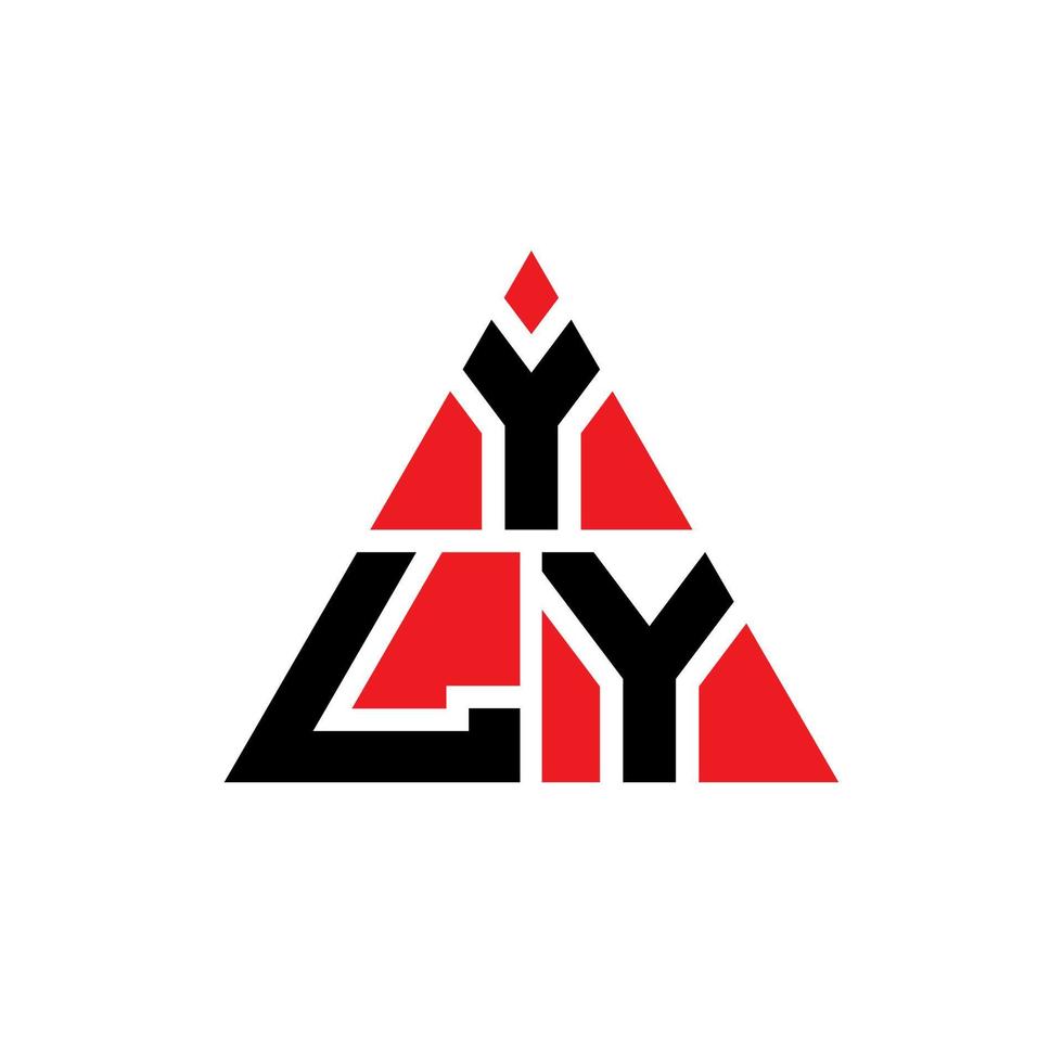 yly triangel bokstavslogotypdesign med triangelform. yly triangel logotyp design monogram. yly triangel vektor logotyp mall med röd färg. yly triangulär logotyp enkel, elegant och lyxig logotyp.