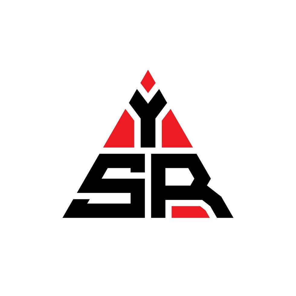 YSR-Dreieck-Buchstaben-Logo-Design mit Dreiecksform. YSR-Dreieck-Logo-Design-Monogramm. YSR-Dreieck-Vektor-Logo-Vorlage mit roter Farbe. ysr dreieckiges logo einfaches, elegantes und luxuriöses logo. vektor
