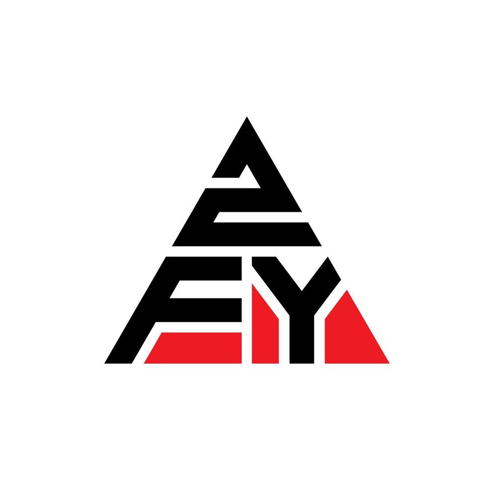 zfy-Dreieck-Buchstaben-Logo-Design mit Dreiecksform. zfy-Dreieck-Logo-Design-Monogramm. zfy-Dreieck-Vektor-Logo-Vorlage mit roter Farbe. zfy dreieckiges Logo einfaches, elegantes und luxuriöses Logo. vektor