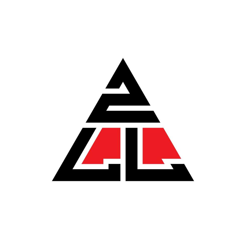 zll-Dreieck-Buchstaben-Logo-Design mit Dreiecksform. zll-Dreieck-Logo-Design-Monogramm. zll-Dreieck-Vektor-Logo-Vorlage mit roter Farbe. zll dreieckiges Logo einfaches, elegantes und luxuriöses Logo. vektor