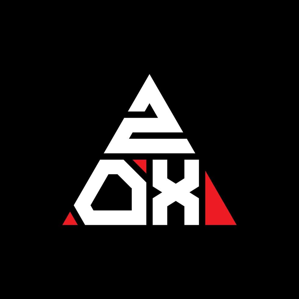 zox Dreiecksbuchstaben-Logo-Design mit Dreiecksform. Zox-Dreieck-Logo-Design-Monogramm. Zox-Dreieck-Vektor-Logo-Vorlage mit roter Farbe. zox dreieckiges logo einfaches, elegantes und luxuriöses logo. vektor