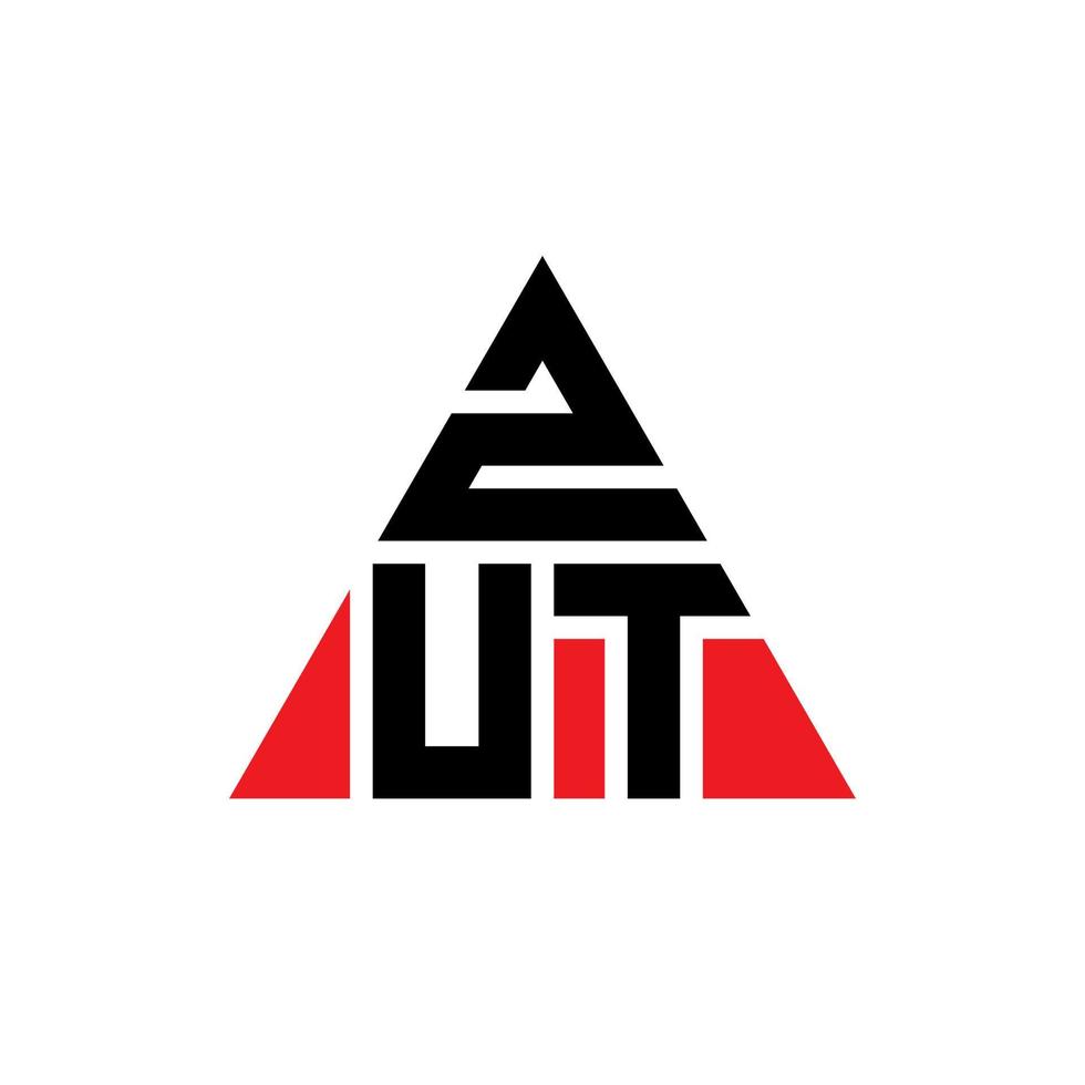 zut Dreiecksbuchstaben-Logo-Design mit Dreiecksform. zut dreieck logo design monogramm. zut dreieck vektor logo vorlage mit roter farbe. zut dreieckiges Logo einfaches, elegantes und luxuriöses Logo.