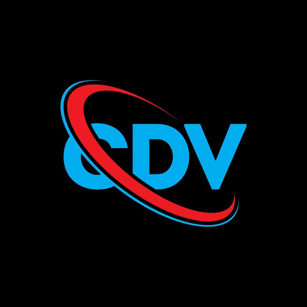 cdv-Logo. CDV-Brief. cdv-Buchstaben-Logo-Design. cdv-Logo mit Initialen, verbunden mit Kreis und Monogramm-Logo in Großbuchstaben. cdv-typografie für technologie-, geschäfts- und immobilienmarke. vektor