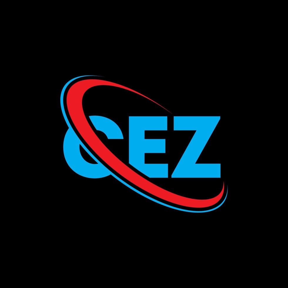 cez logotyp. cez brev. cez brev logotyp design. initialer cez logotyp länkad med cirkel och versaler monogram logotyp. cez typografi för teknik, affärs- och fastighetsmärke. vektor