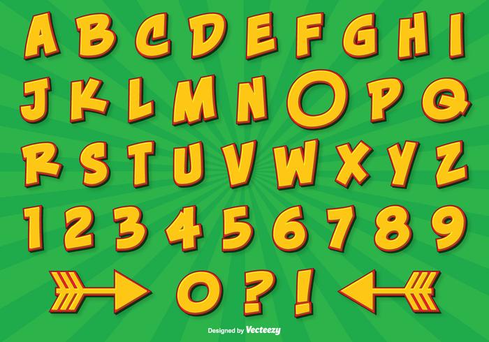 Comic-Stil Alphabet Set vektor