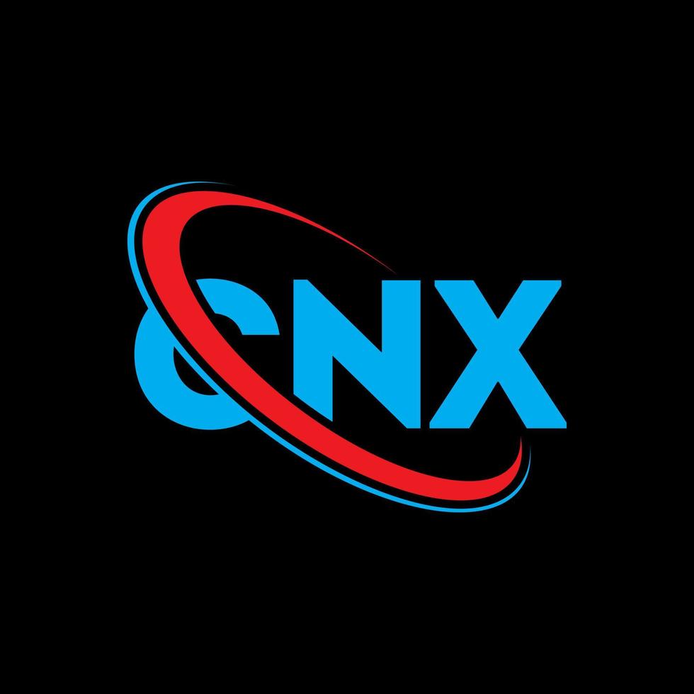 cnx-Logo. cnx-Brief. cnx-Buchstaben-Logo-Design. cnx-Logo mit den Initialen, verbunden mit einem Kreis und einem Monogramm-Logo in Großbuchstaben. cnx-typografie für technologie-, geschäfts- und immobilienmarke. vektor