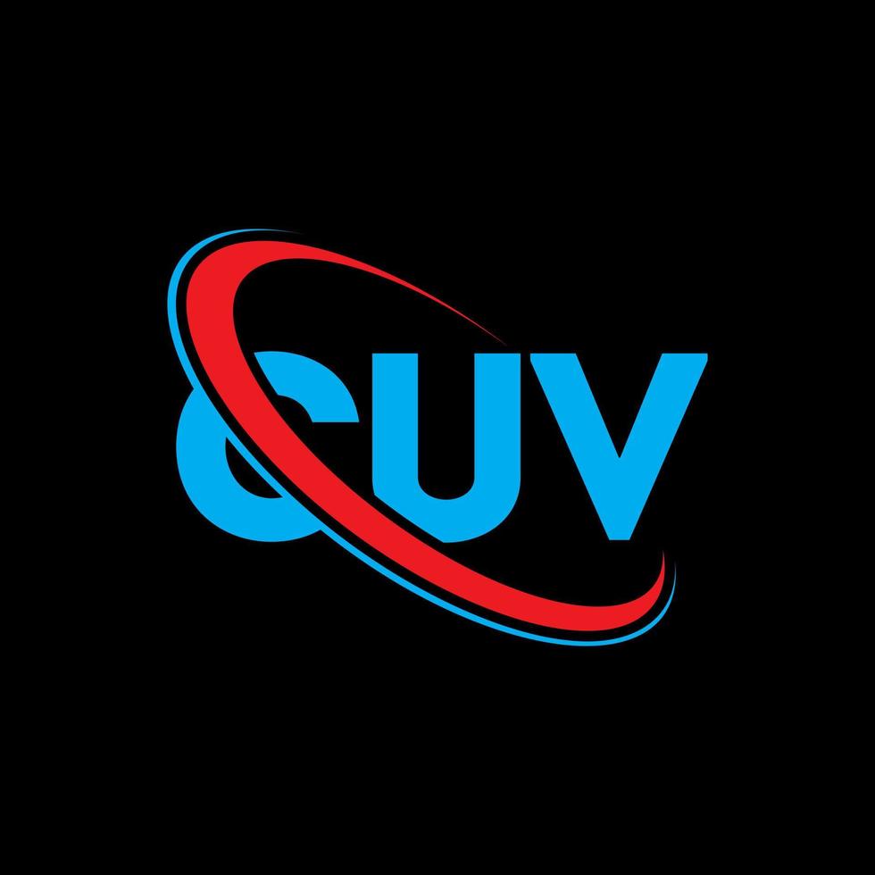 cuv-Logo. cuv-Brief. cuv-Buchstaben-Logo-Design. Initialen cuv-Logo verbunden mit Kreis und Monogramm-Logo in Großbuchstaben. cuv-typografie für technologie-, geschäfts- und immobilienmarke. vektor