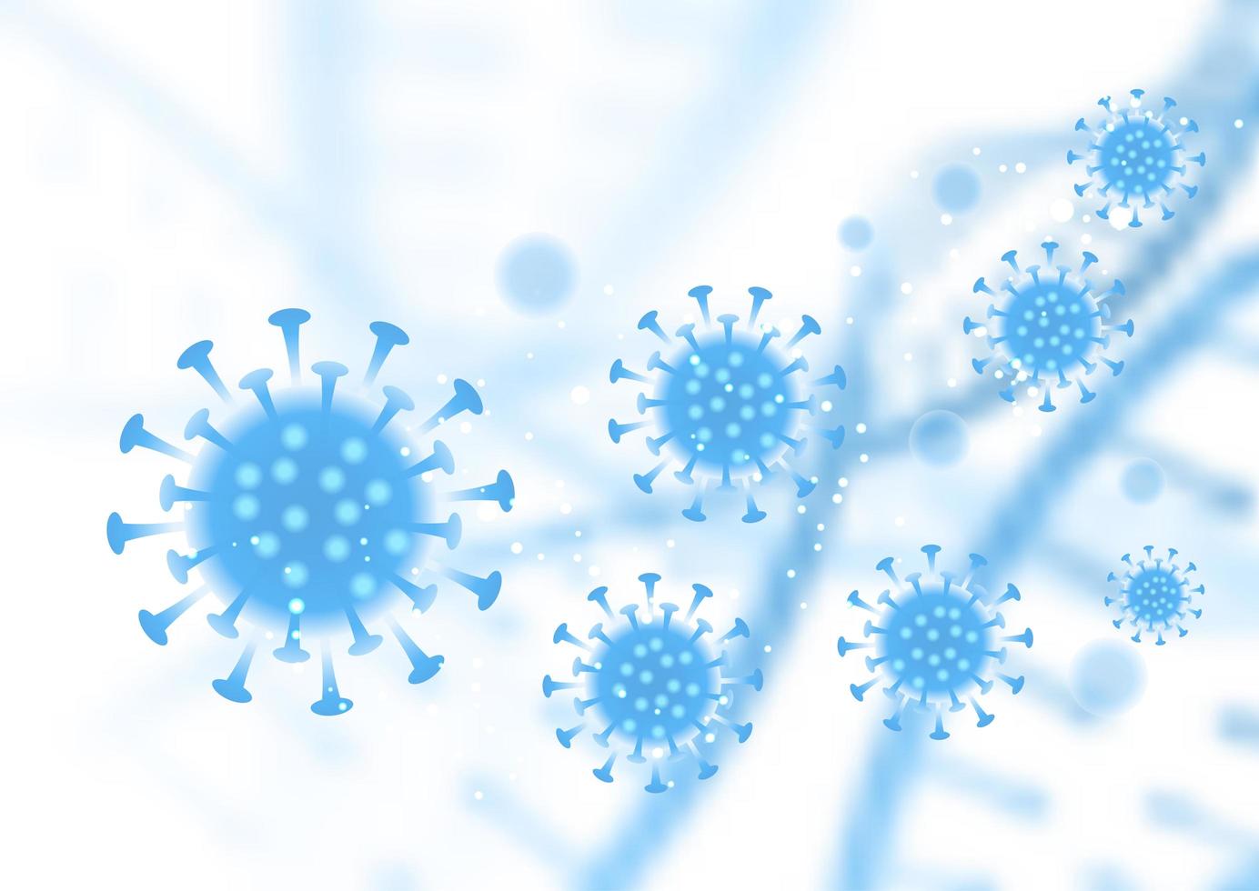 blå koronavirusceller vektor