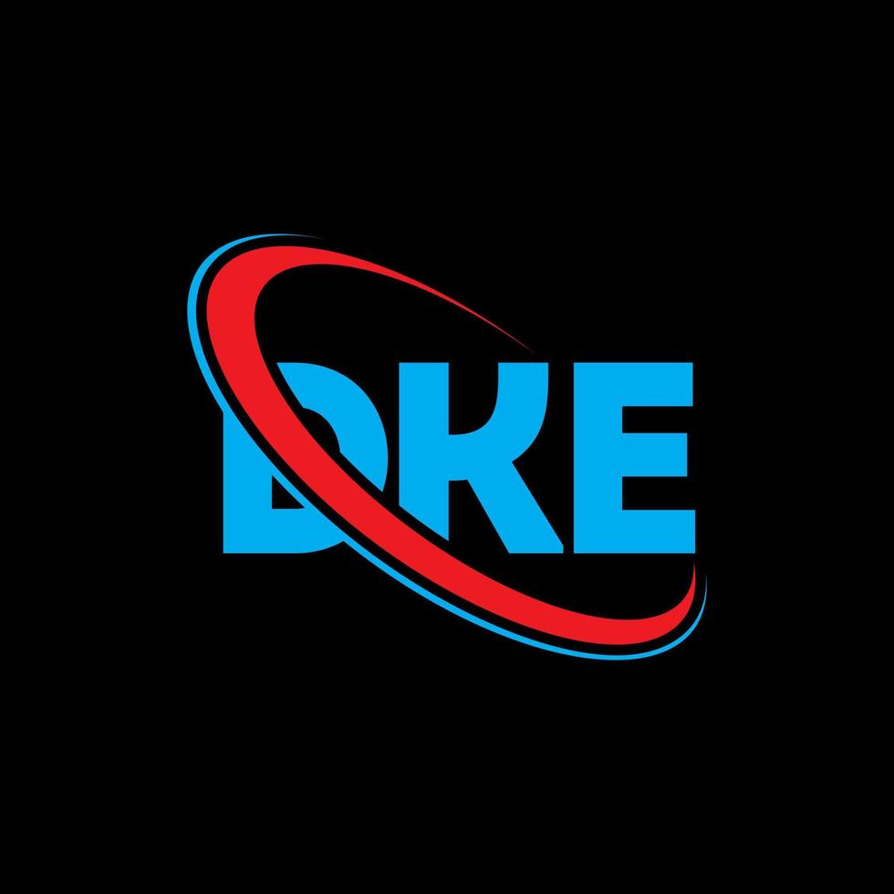 dke-Logo. dk Brief. dke-Buchstaben-Logo-Design. Initialen dke-Logo verbunden mit Kreis und Monogramm-Logo in Großbuchstaben. dke Typografie für Technologie-, Geschäfts- und Immobilienmarke. vektor