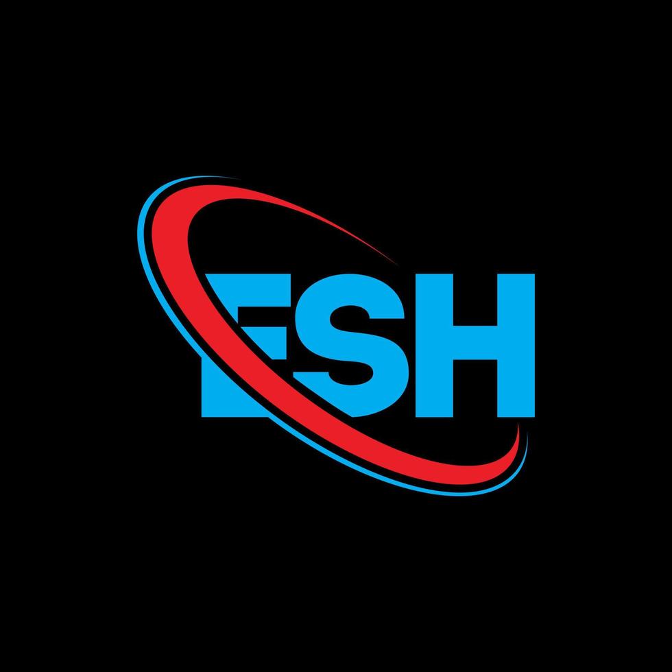 esh-Logo. Esh-Brief. Logo-Design mit Esh-Buchstaben. Initialen esh-Logo, verbunden mit Kreis und Monogramm-Logo in Großbuchstaben. Esh-Typografie für Technologie-, Geschäfts- und Immobilienmarken. vektor