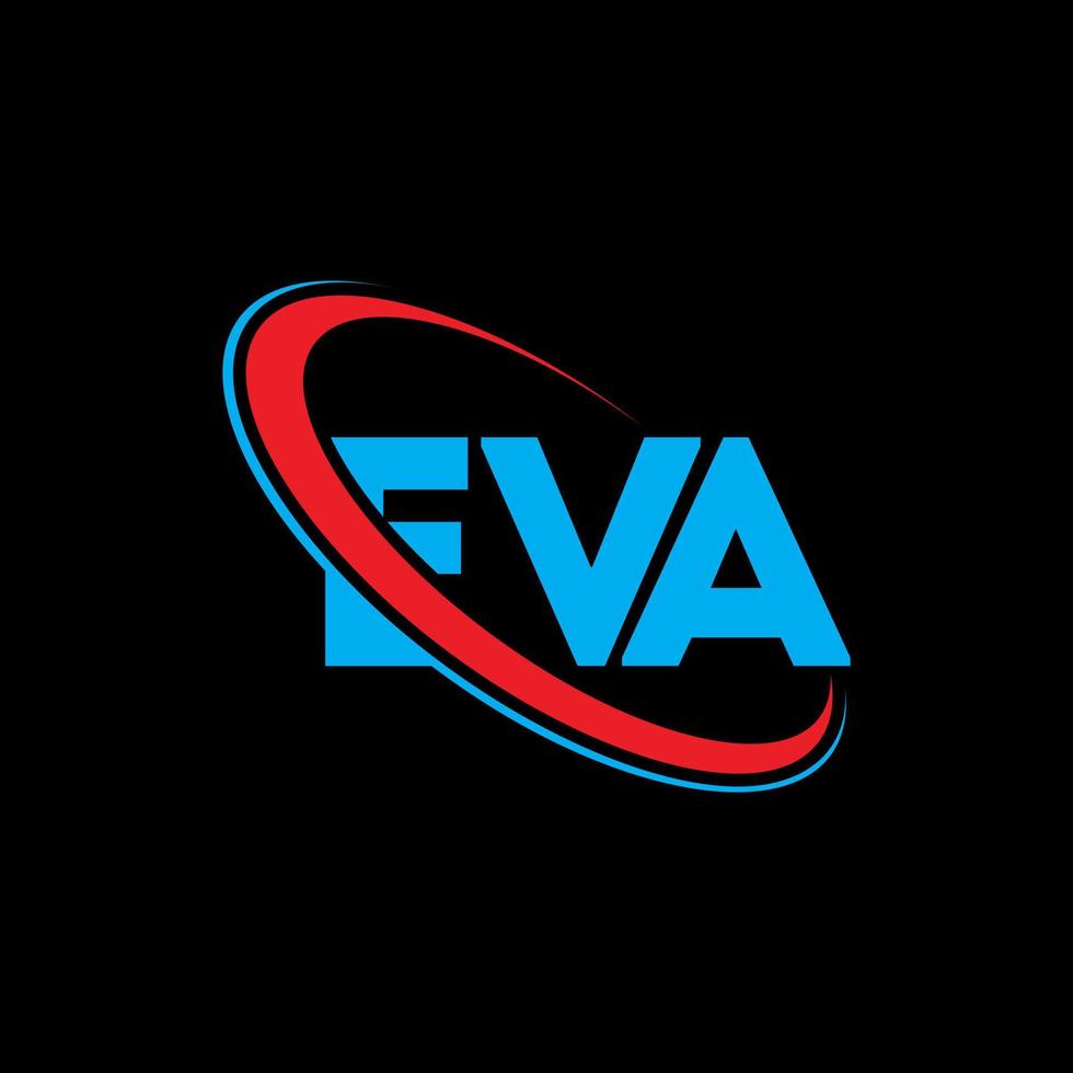 Eva-Logo. Evas Brief. Eva-Brief-Logo-Design. Initialen Eva-Logo verbunden mit Kreis und Monogramm-Logo in Großbuchstaben. eva Typografie für Technologie-, Business- und Immobilienmarke. vektor