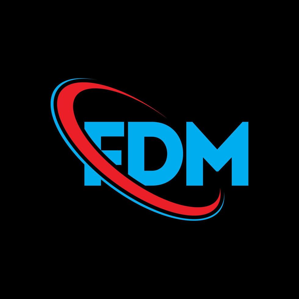 fdm-Logo. fdm-Brief. fdm-Brief-Logo-Design. fdm-Logo mit Initialen, verbunden mit Kreis und Monogramm-Logo in Großbuchstaben. fdm-typografie für technologie-, geschäfts- und immobilienmarke. vektor